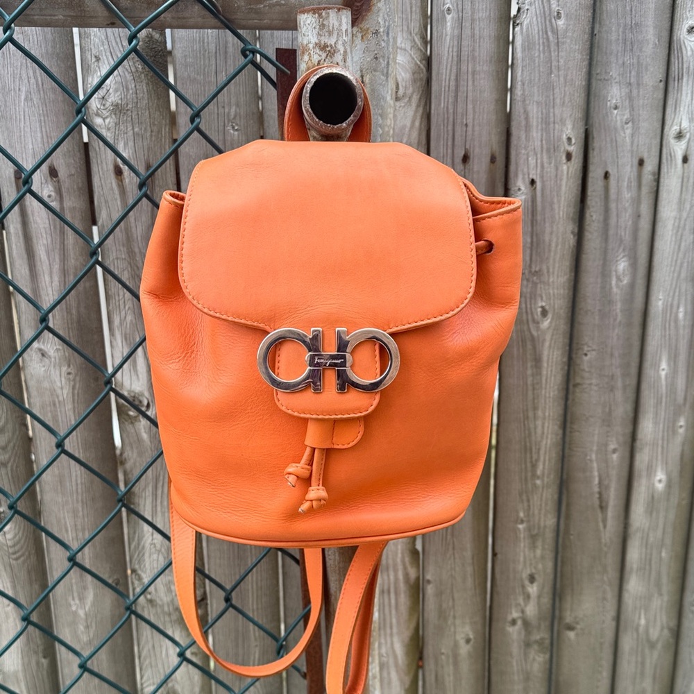 Salvatore Ferragamo Orange Backpack SHW